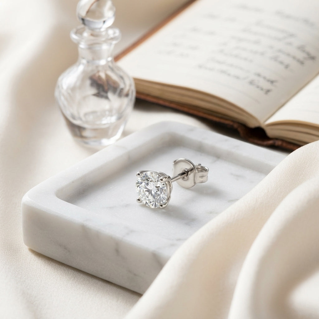 14k Yellow Gold 6-prong Round Brilliant Diamond Stud Earrings (1.48 Ct. T.w., Vs1-vs2 Clarity, H-i Color) — atelier still life