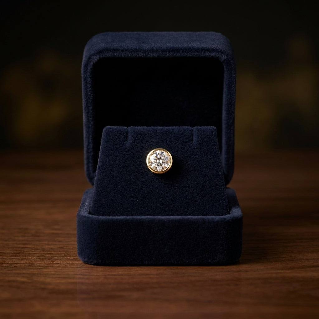 14k Yellow Gold Bezel Set Round Brilliant Diamond Stud Earrings (1 Ct. T.w., Si1-si2 Clarity, J-k Color) — gift presentation