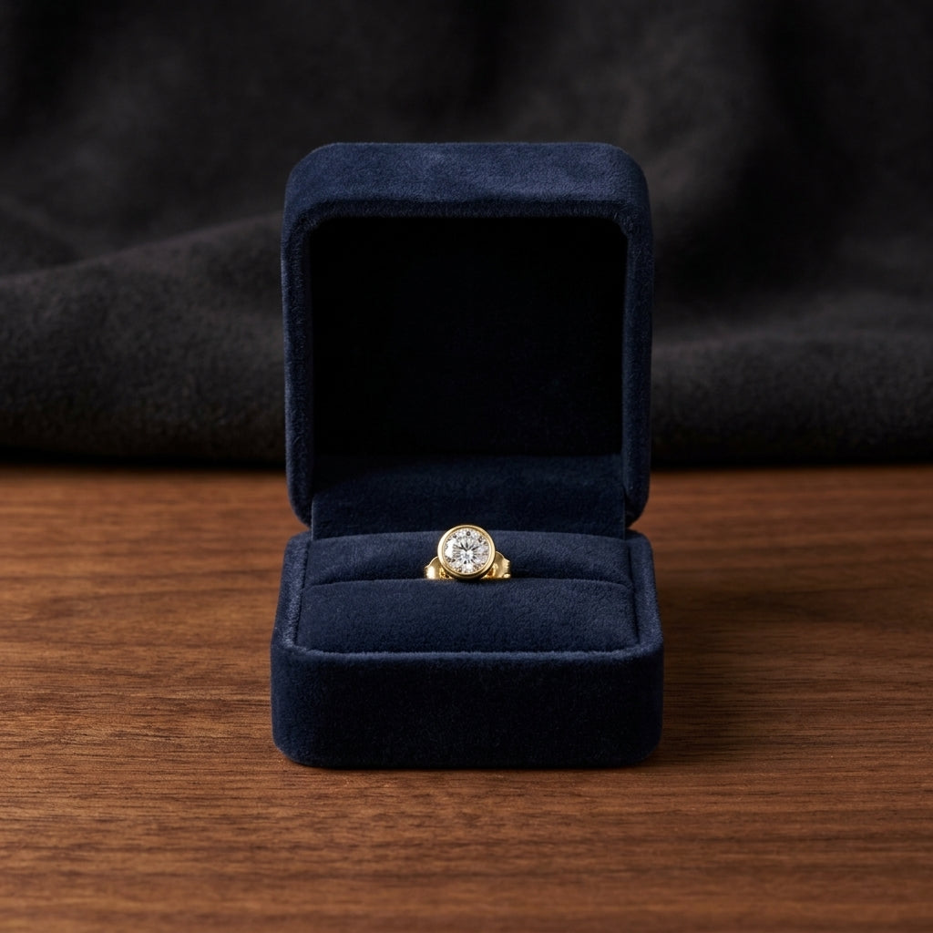 14k Yellow Gold Bezel Set Round Brilliant Diamond Stud Earrings (1.48 Ct. T.w., Vs1-vs2 Clarity, H-i Color) — gift presentation
