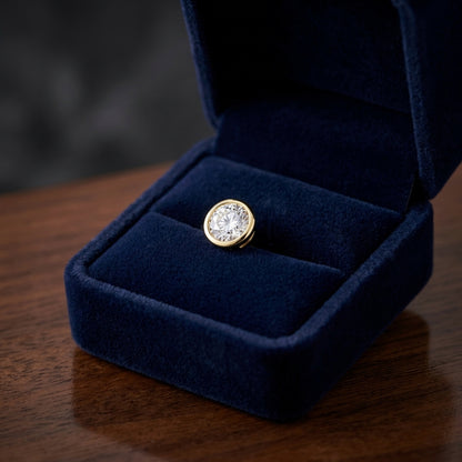 14k Yellow Gold Bezel Set Round Brilliant Diamond Stud Earrings (2.09 Ct. T.w., Vs1-vs2 Clarity, H-i Color) — gift presentation