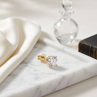 14k Yellow Gold 8-prong Round Brilliant Diamond Stud Earrings (1.06 Ct. T.w., Vs1-vs2 Clarity, F-g Color) — atelier still life