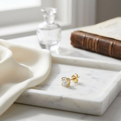 14k Yellow Gold 8-prong Round Brilliant Diamond Stud Earrings (1 Ct. T.w., Si1-si2 Clarity, J-k Color) — atelier still life