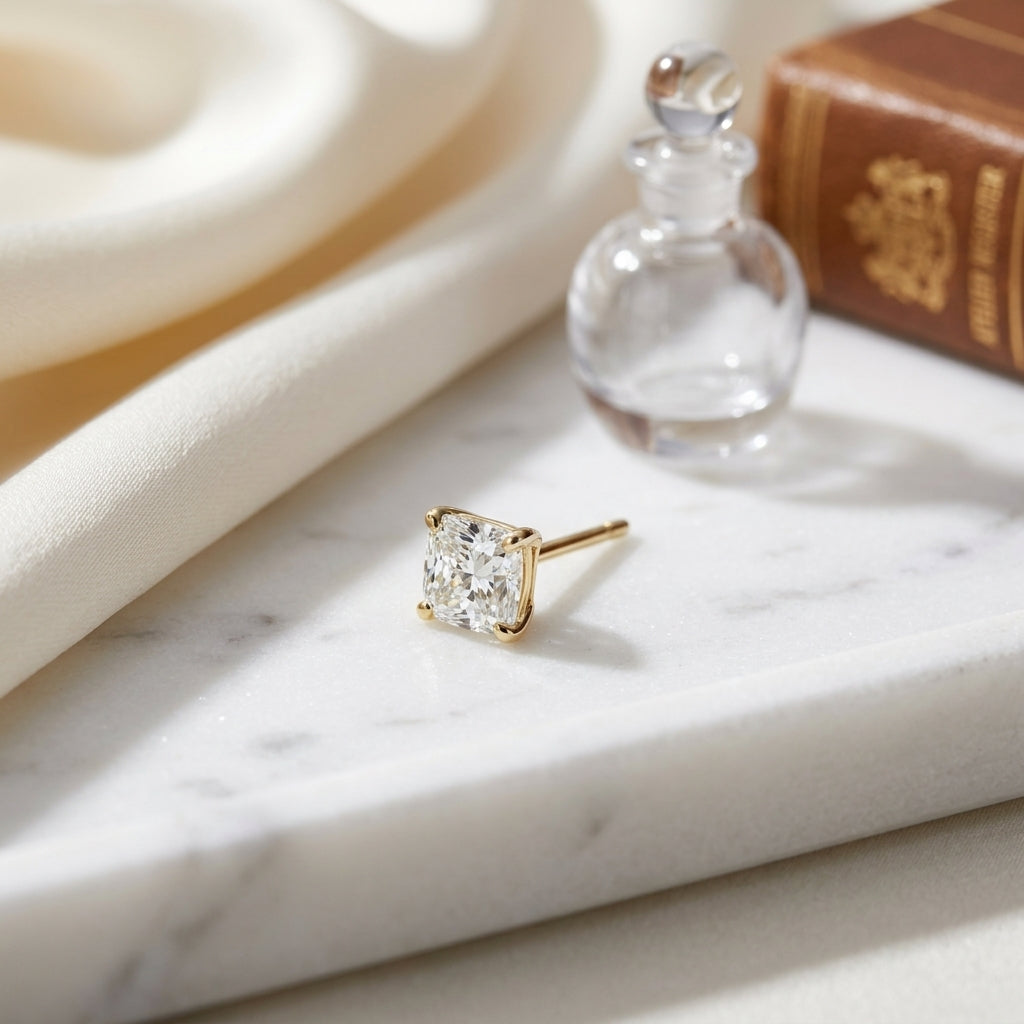 14k Yellow Gold 8-prong Round Brilliant Diamond Stud Earrings (1.47 Ct. T.w., Si1-si2 Clarity, H-i Color) — atelier still life