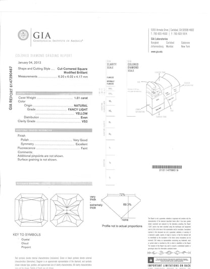 Prong Set Gia Certified Fancy Light Yellow Diamond Engagement Ring In Platinum