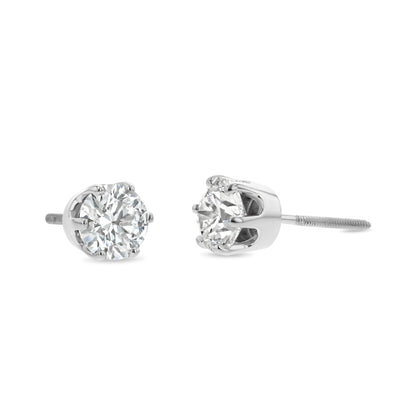 14k White Gold 6-prong Round Brilliant Diamond Stud Earrings (1.5 Ct. T.w., Si1-si2 Clarity, H-i Color)