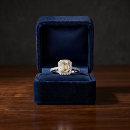 Diamond Emerald Cut Engagement Ring In Platinum (1.0 Ctw) — gift presentation