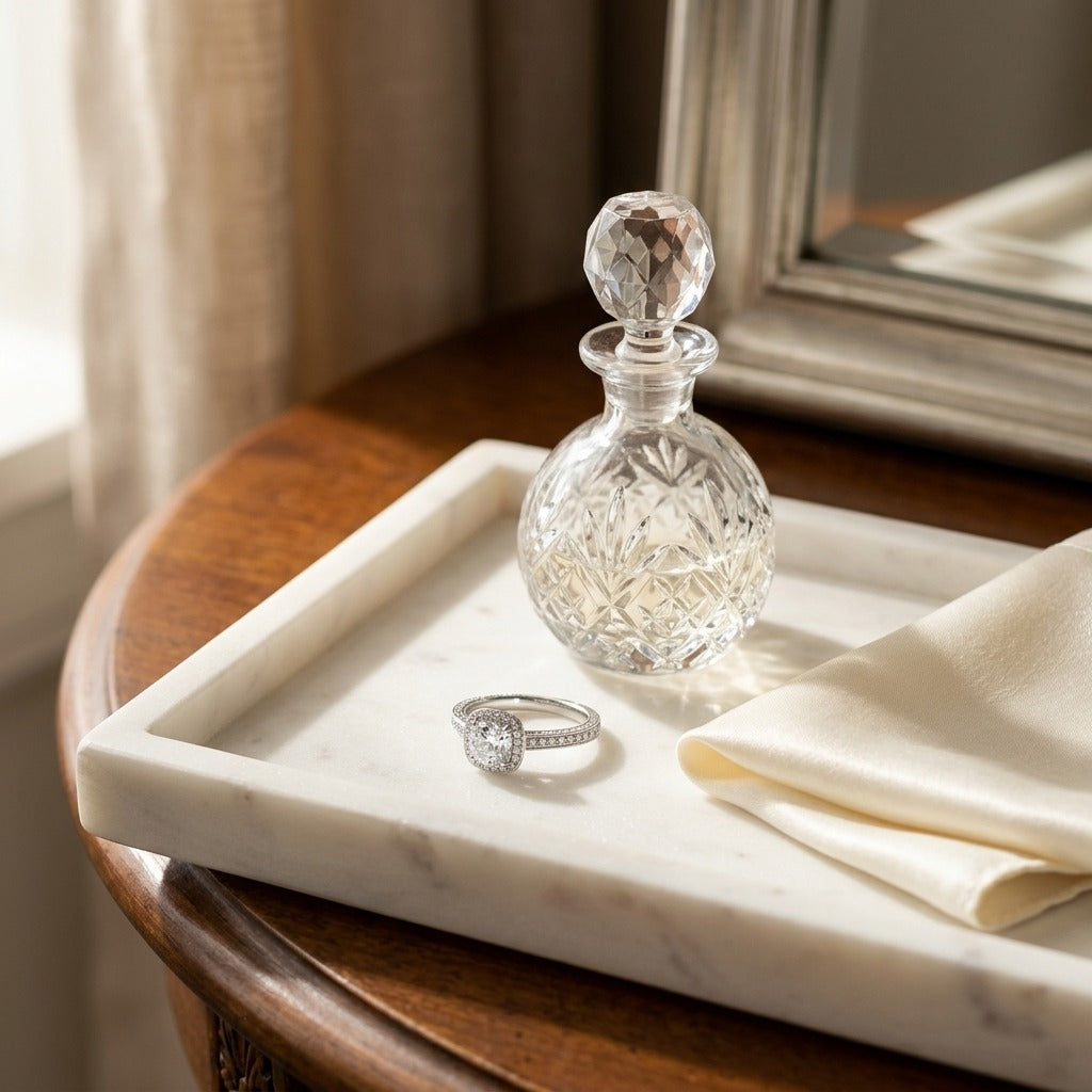 Diamond Cushion Halo Ring in Pt950 — marble silk