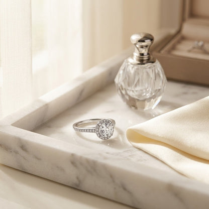 Diamond Engagement Semi Mount Ring 3/4 Ctw 4 Prong Head with Cz Center in Platinum (1/3 Ct.tw.) — marble silk