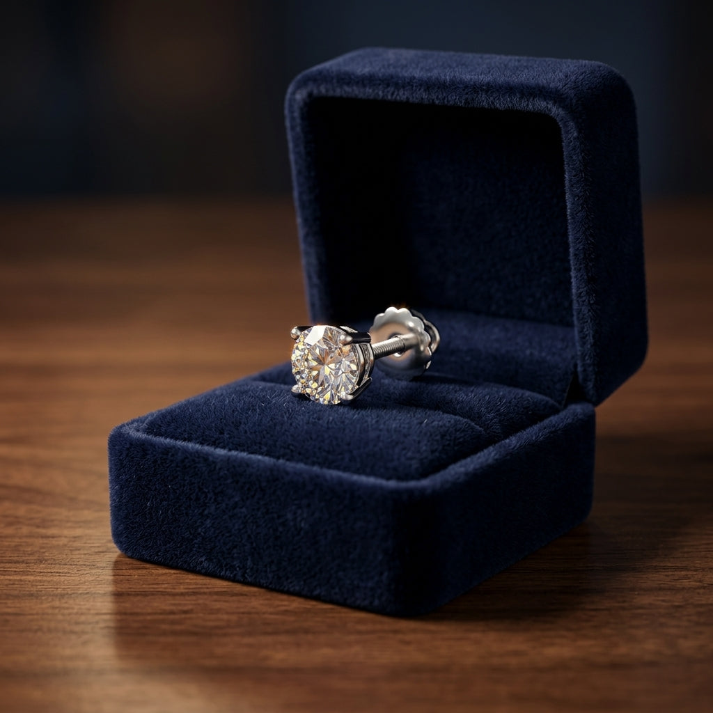 Platinum & Diamond Earring — gift presentation
