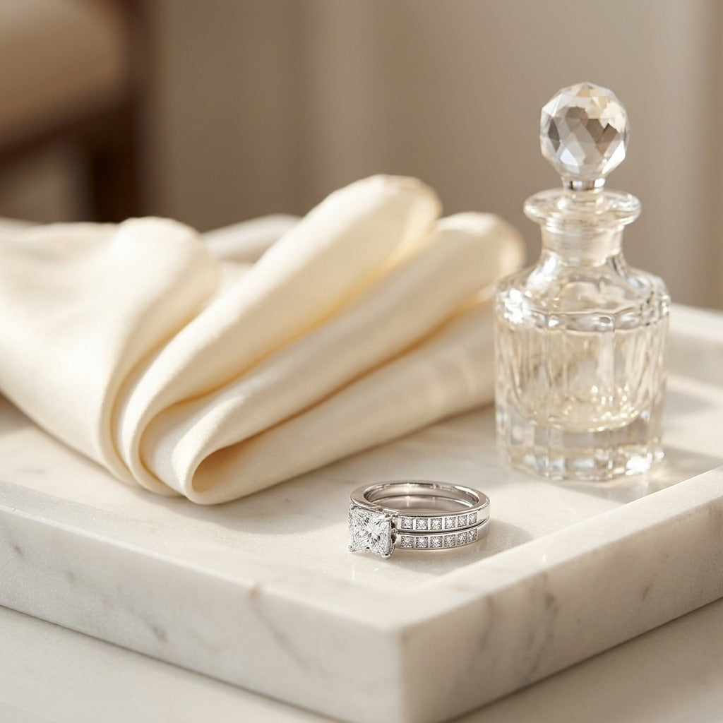Diamond Princess Wedding Set Semi-Mounting in Platinum 1.00ct Princess Cut Head with 0.45ctw Size 7 — marble silk
