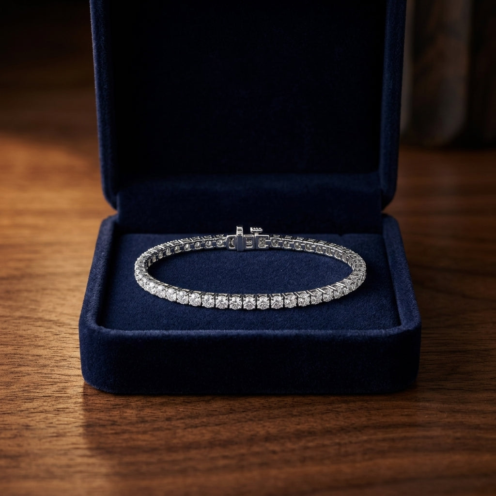 Diamond 4-Prong Tennis Bracelet in Platinum - presentation