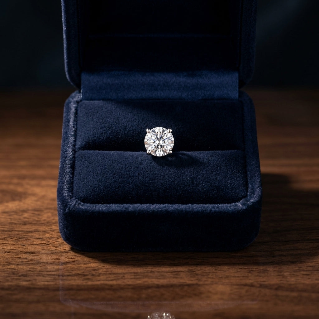 Platinum 3-prong Round Brilliant Diamond Stud Earrings (1.06 Ct. T.w., Vs1-vs2 Clarity, F-g Color) — gift presentation