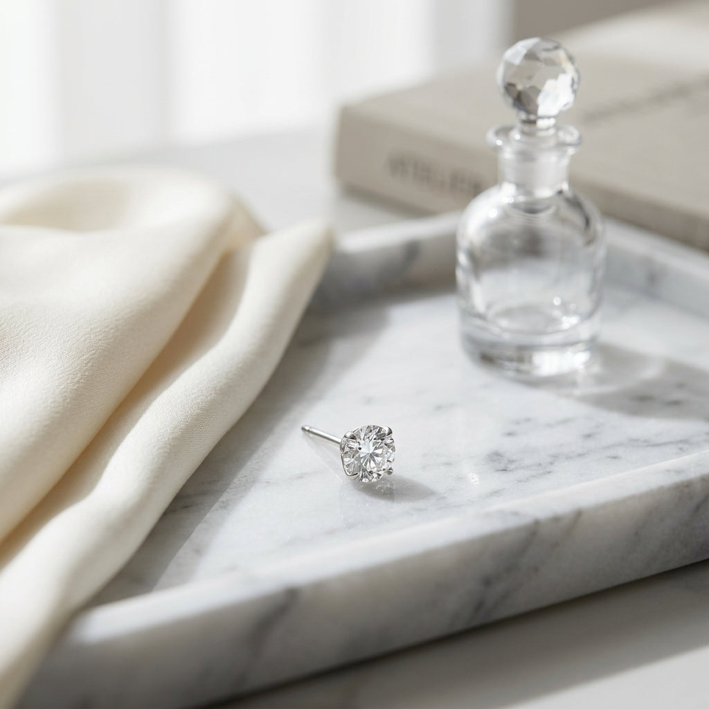 Platinum 3-prong Round Brilliant Diamond Stud Earrings (1.48 Ct. T.w., Vs1-vs2 Clarity, H-i Color) — atelier still life