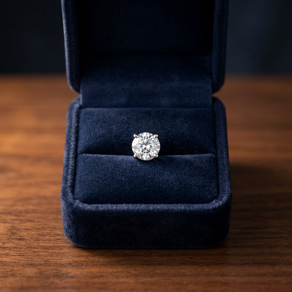 Platinum 3-prong Round Brilliant Diamond Stud Earrings (1.48 Ct. T.w., Vs1-vs2 Clarity, H-i Color) — gift presentation