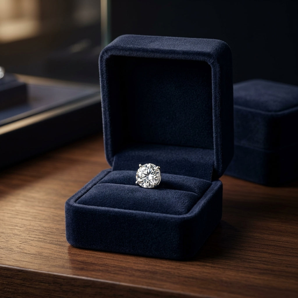 Platinum 4-prong Round Brilliant Diamond Stud Earrings (0.75 Ct. T.w., Vs1-vs2 Clarity, F-g Color) — gift presentation