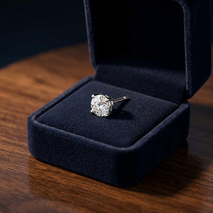 Platinum 4-prong Round Brilliant Diamond Stud Earrings (1.06 Ct. T.w., Vs1-vs2 Clarity, F-g Color) — gift presentation