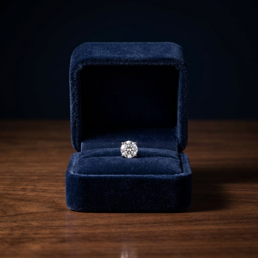 Platinum 4-prong Round Brilliant Diamond Stud Earrings (1 Ct. T.w., Si1-si2 Clarity, J-k Color) — gift presentation