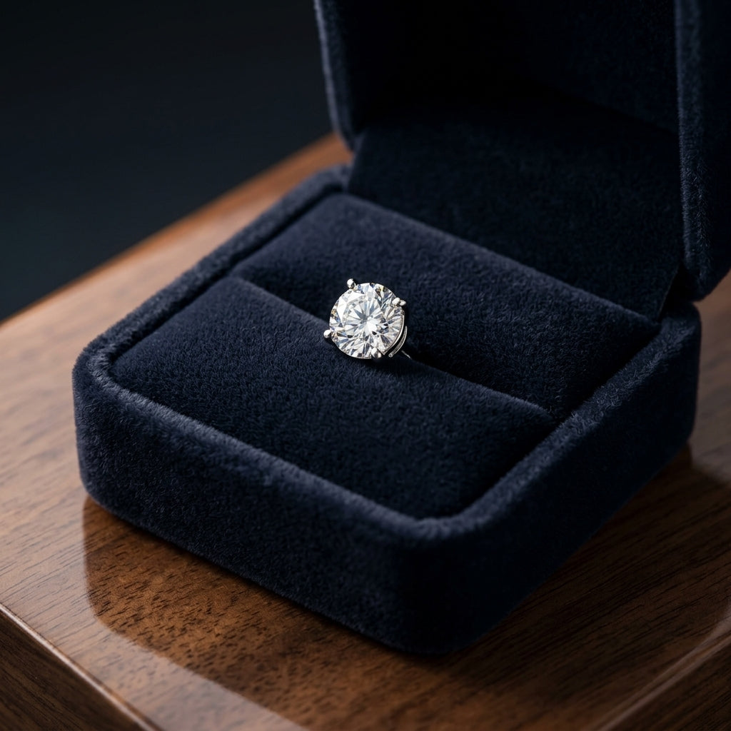Platinum 4-prong Round Brilliant Diamond Stud Earrings (2.09 Ct. T.w., Vs1-vs2 Clarity, H-i Color) — gift presentation