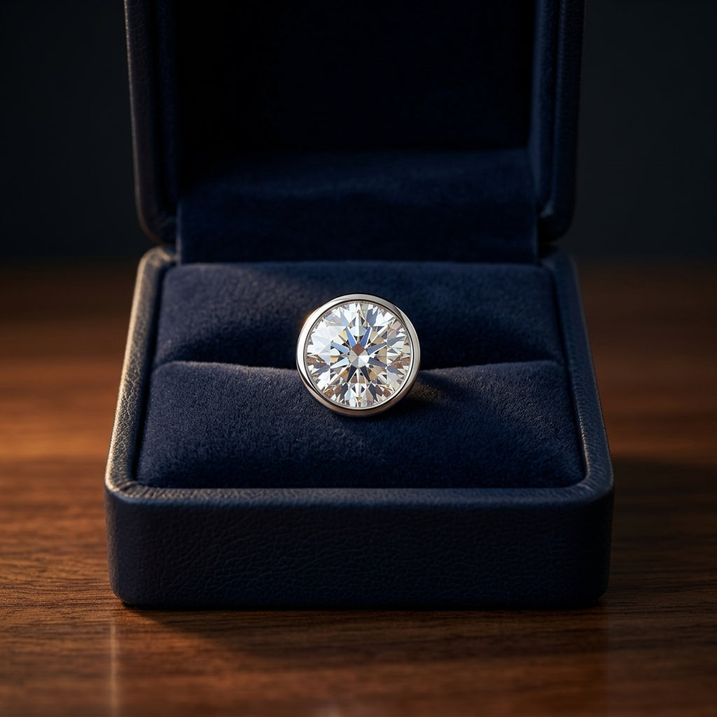 Platinum Bezel Set Round Brilliant Diamond Stud Earrings (0.75 Ct. T.w., Si1-si2 Clarity, H-i Color) — gift presentation