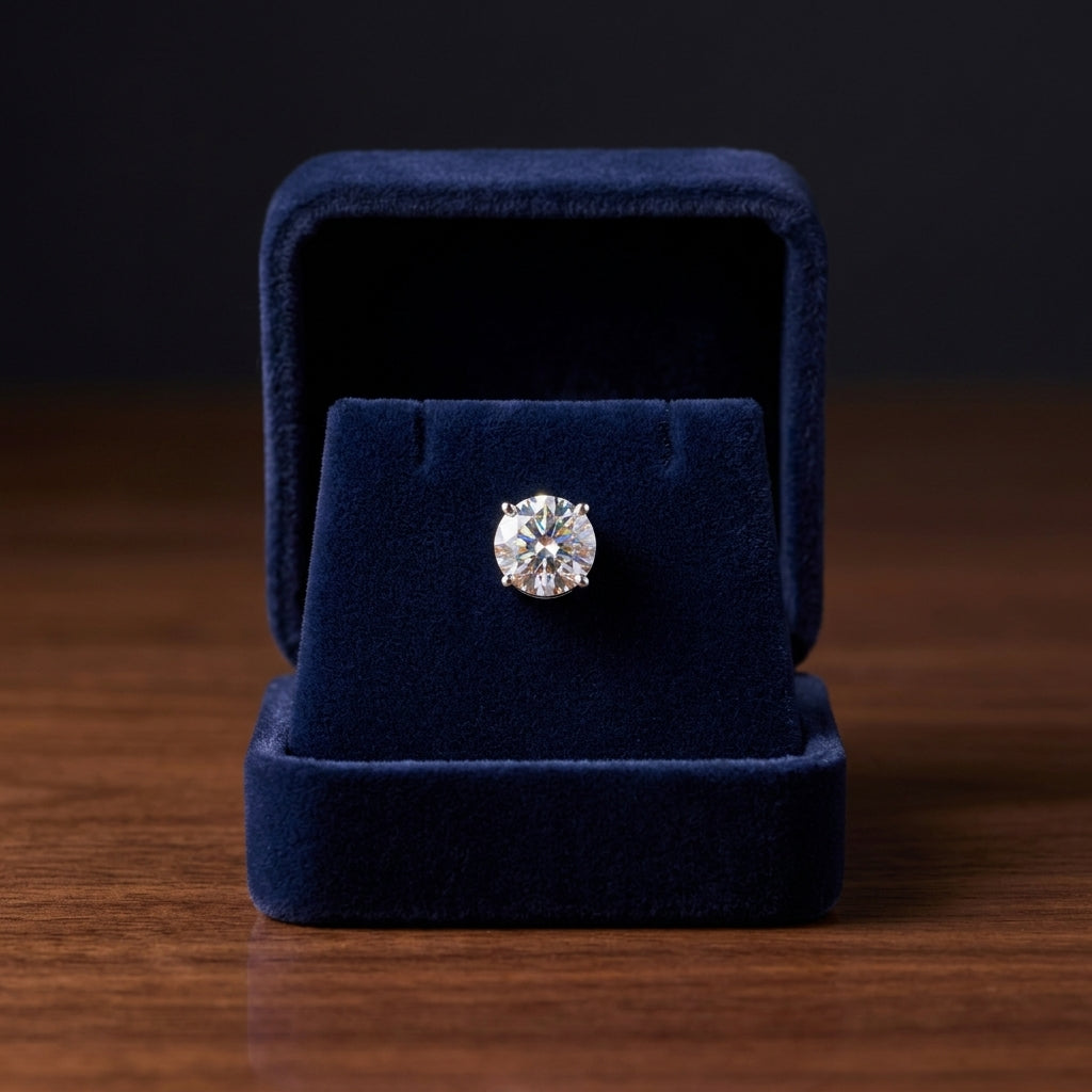 Platinum Bezel Set Round Brilliant Diamond Stud Earrings (1.06 Ct. T.w., Vs1-vs2 Clarity, F-g Color) — gift presentation