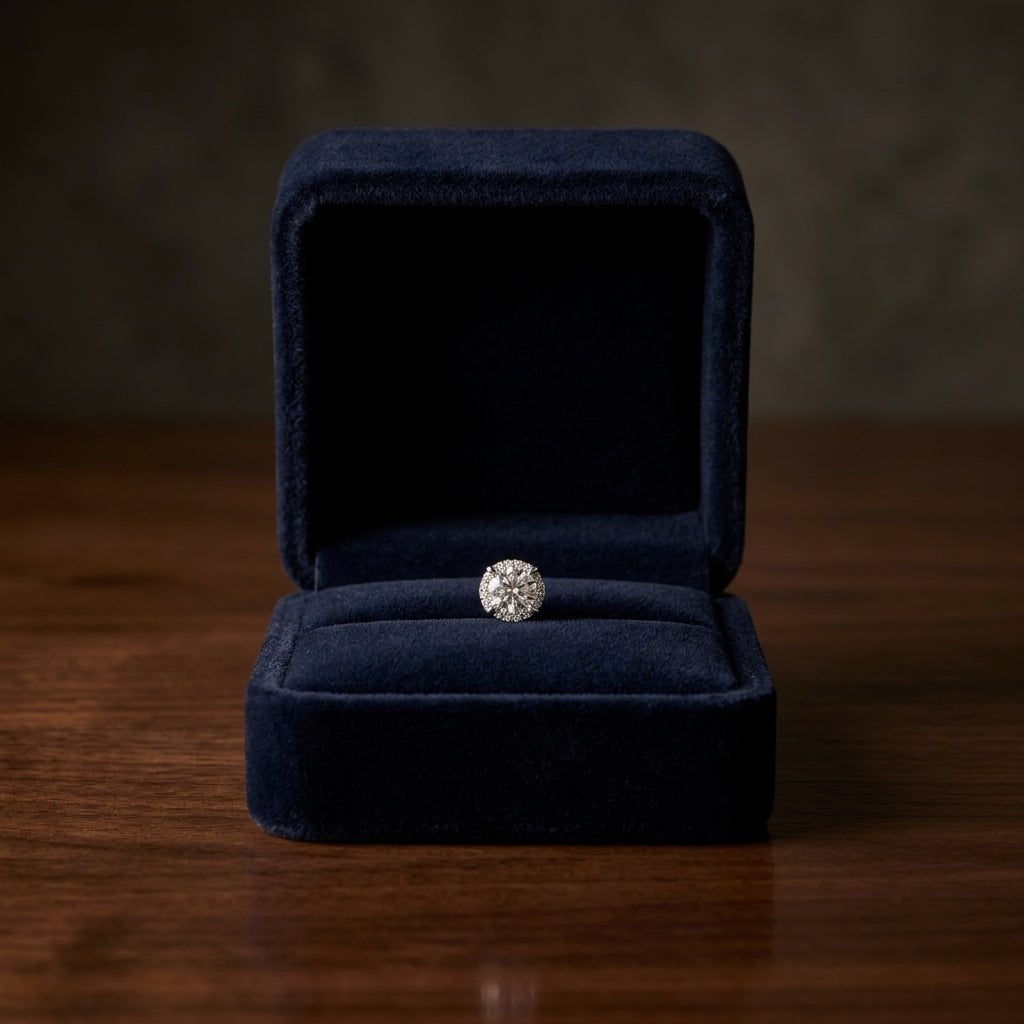 Platinum Bezel Set Round Brilliant Diamond Stud Earrings (1 Ct. T.w., Si1-si2 Clarity, H-i Color) — gift presentation
