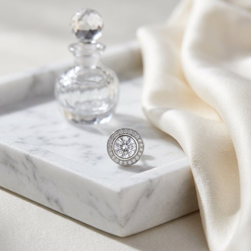 Platinum Bezel Set Round Brilliant Diamond Stud Earrings (1.06 Ct. T.w., Vs1-vs2 Clarity, H-i Color) — atelier still life