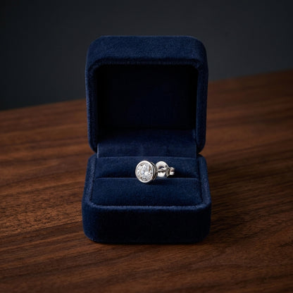 Platinum Bezel Set Round Brilliant Diamond Stud Earrings (1.48 Ct. T.w., Vs1-vs2 Clarity, H-i Color) — gift presentation
