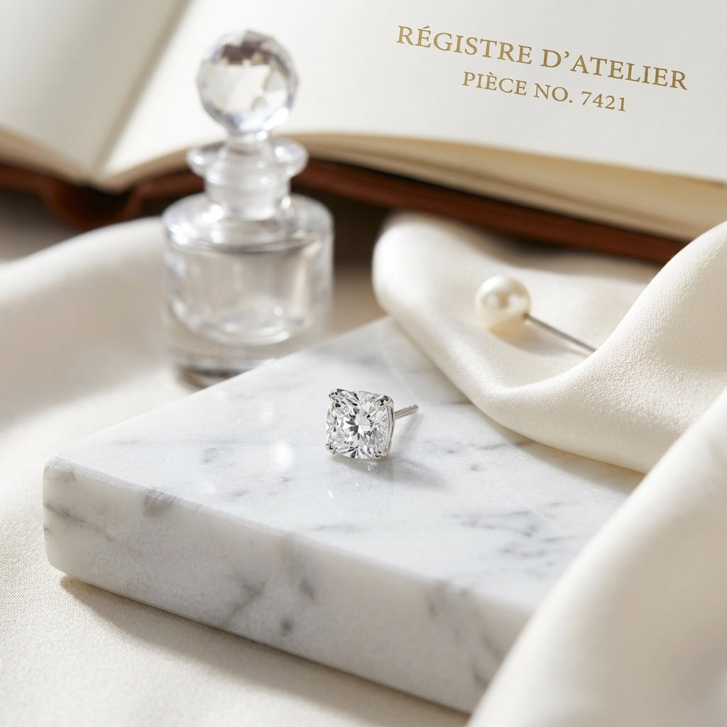 Platinum 8-prong Round Brilliant Diamond Stud Earrings (0.75 Ct. T.w., Vs1-vs2 Clarity, F-g Color) — atelier still life