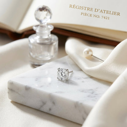 Platinum 8-prong Round Brilliant Diamond Stud Earrings (0.75 Ct. T.w., Vs1-vs2 Clarity, F-g Color) — atelier still life