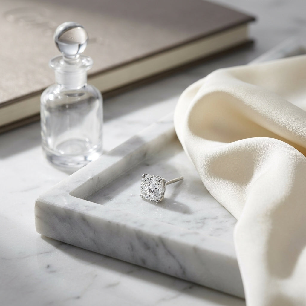 Platinum 8-prong Round Brilliant Diamond Stud Earrings (0.75 Ct. T.w., Si1-si2 Clarity, H-i Color) — atelier still life