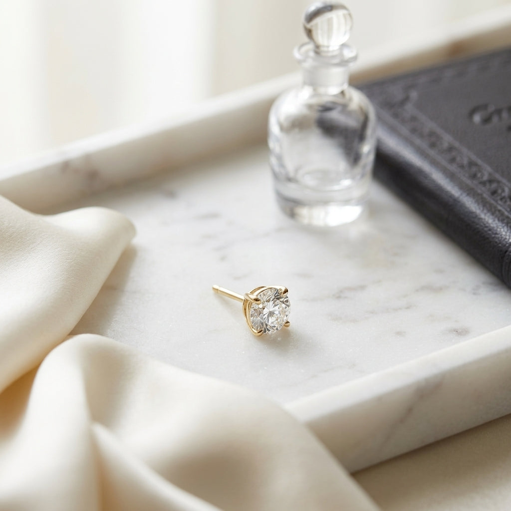 Platinum 8-prong Round Brilliant Diamond Stud Earrings (0.75 Ct. T.w., Vs1-vs2 Clarity, H-i Color) — atelier still life