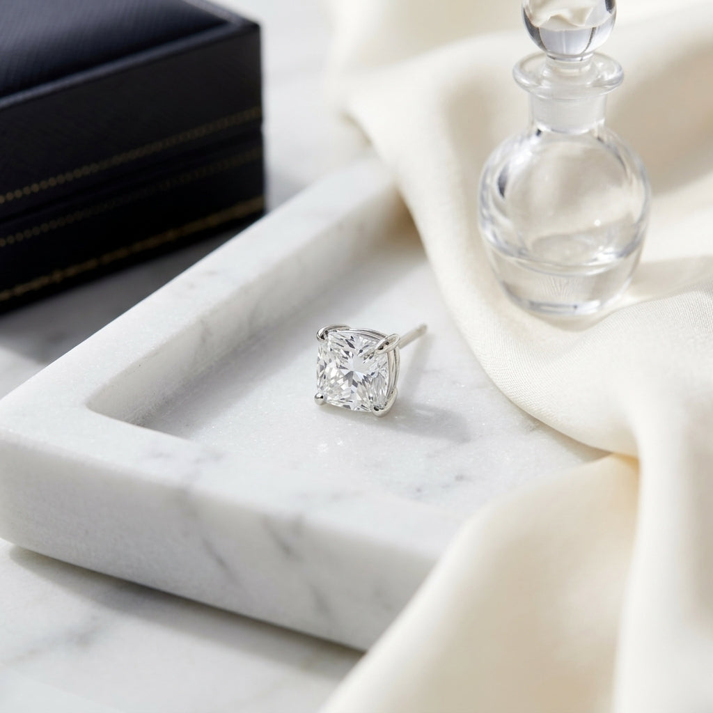 Platinum 8-prong Round Brilliant Diamond Stud Earrings (0.75 Ct. T.w., Si1-si2 Clarity, J-k Color) — atelier still life