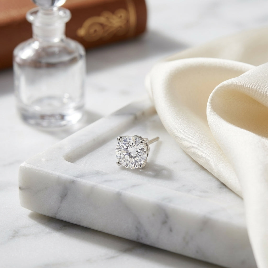 Platinum 8-prong Round Brilliant Diamond Stud Earrings (1.06 Ct. T.w., Vs1-vs2 Clarity, F-g Color) — atelier still life