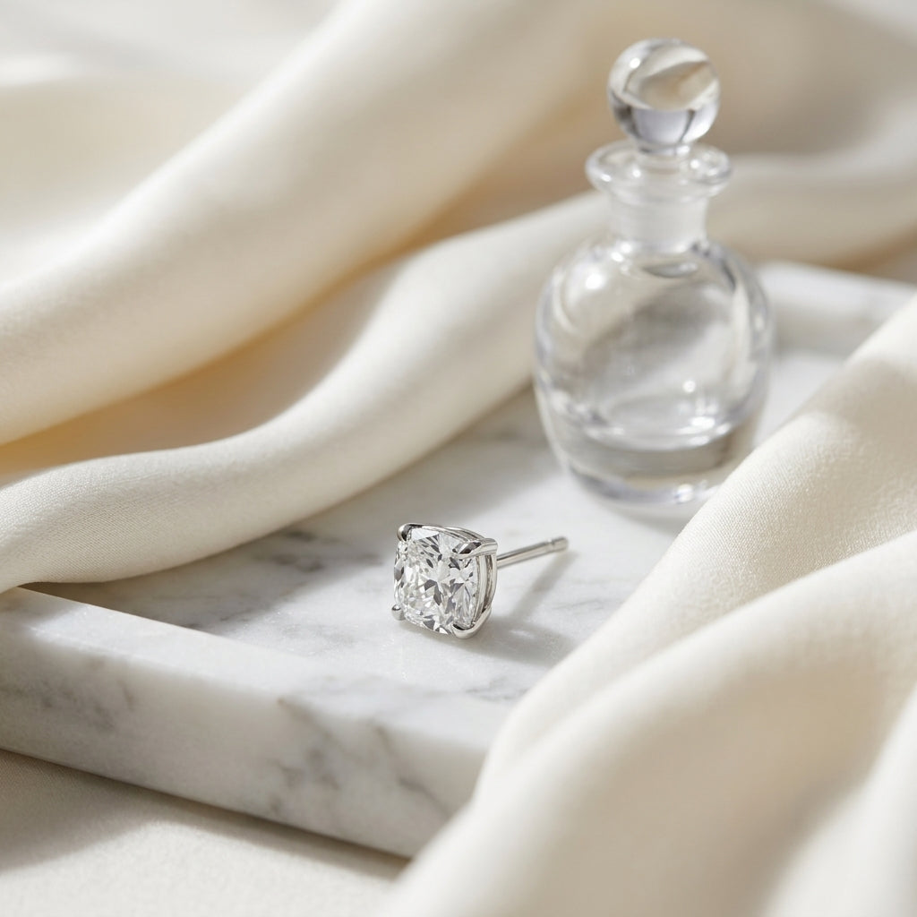 Platinum 8-prong Round Brilliant Diamond Stud Earrings (1.47 Ct. T.w., Si1-si2 Clarity, H-i Color) — atelier still life