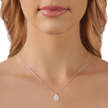 Diamond Halo Pendant In 14k White Gold