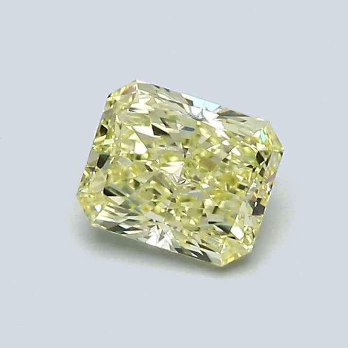 0.77 Carat Radiant Fancy Intense Yellowish Yellow Diamond, SI1 Clarity, GIA Certified
